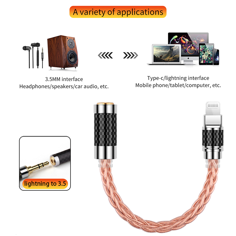 YYTCG Type-C To 2.5/3.5/4.4mm  - Wired Earphone Lightning recension och pris