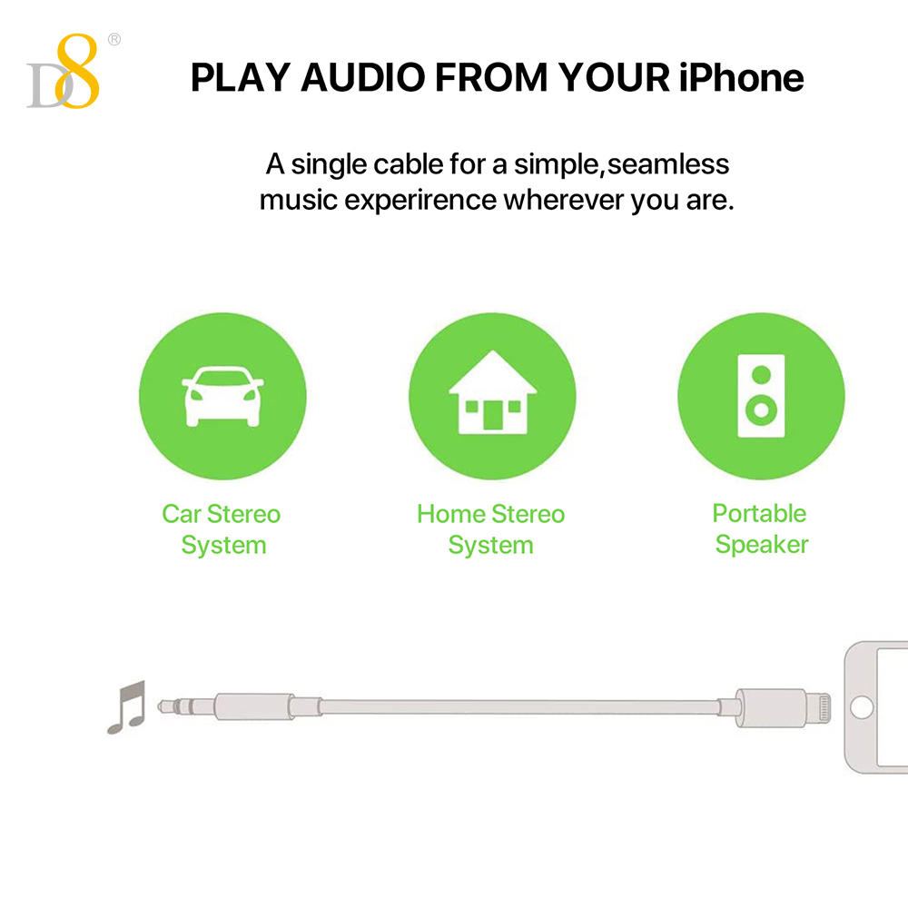 D8  Lightning  to 3.5mm Audio  - Wired Earphone Lightning recension och pris