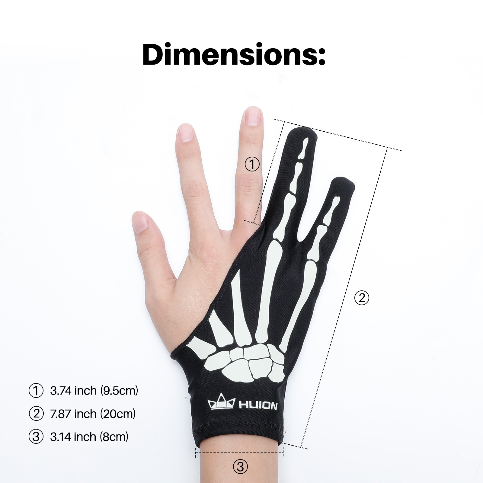 Huion Skeleton Glove Two- Fing - Drawing Glove Artist recension och pris
