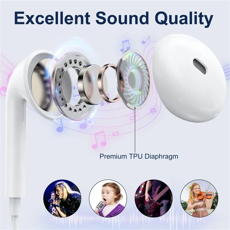 For Apple iPhone 17 16 15 14 1 - Wired Earphone Lightning recension och pris