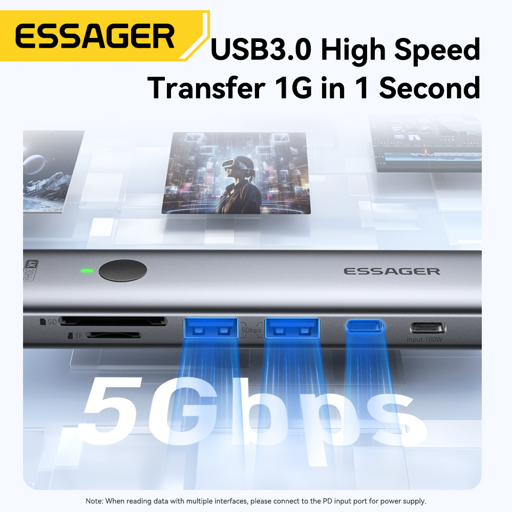 Essager USB C HUB 4K 7-in-1 Ty - Usb Hub Type C recension och pris